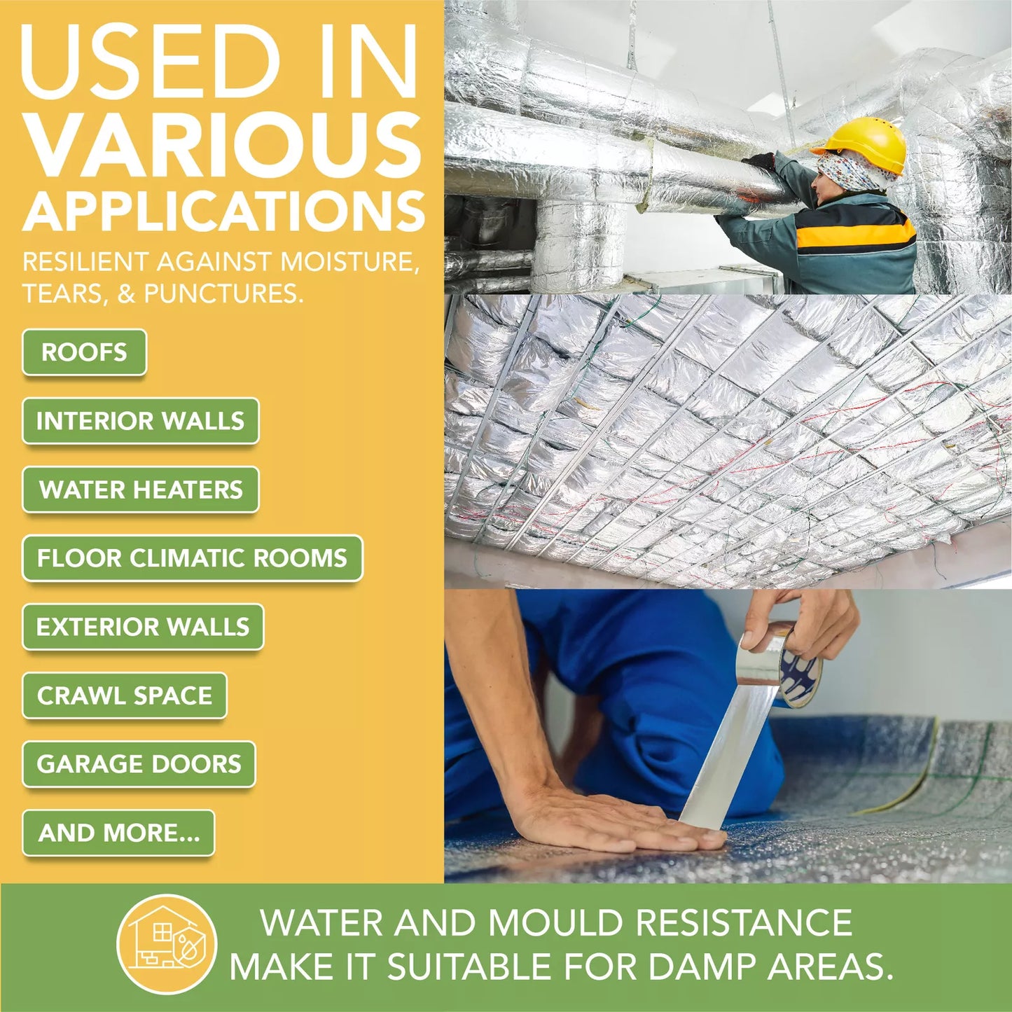 Aluminium Foil Insulation Sheets .6m and 1.2m Width. Multiple Lengths