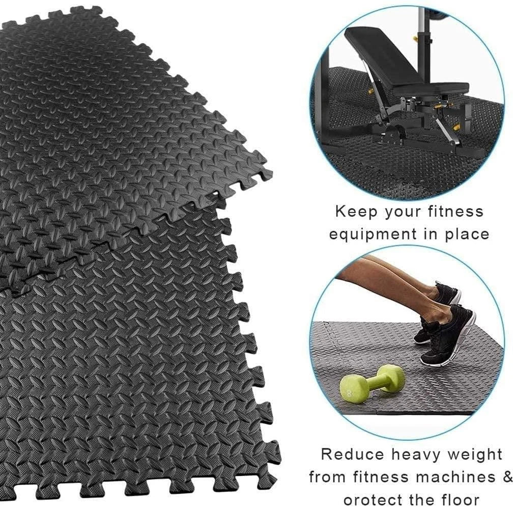 EVA Interlocking Gym Yoga Floor Mats  60x60cm (Packs of 4)