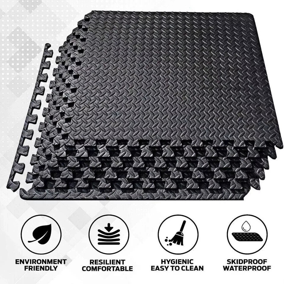 EVA Interlocking Gym Yoga Floor Mats  60x60cm (Packs of 4)